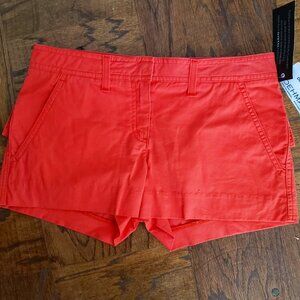 BNWT THEORY daisy dukes shorty shorts in mandarin orange (2) POCKETS allover